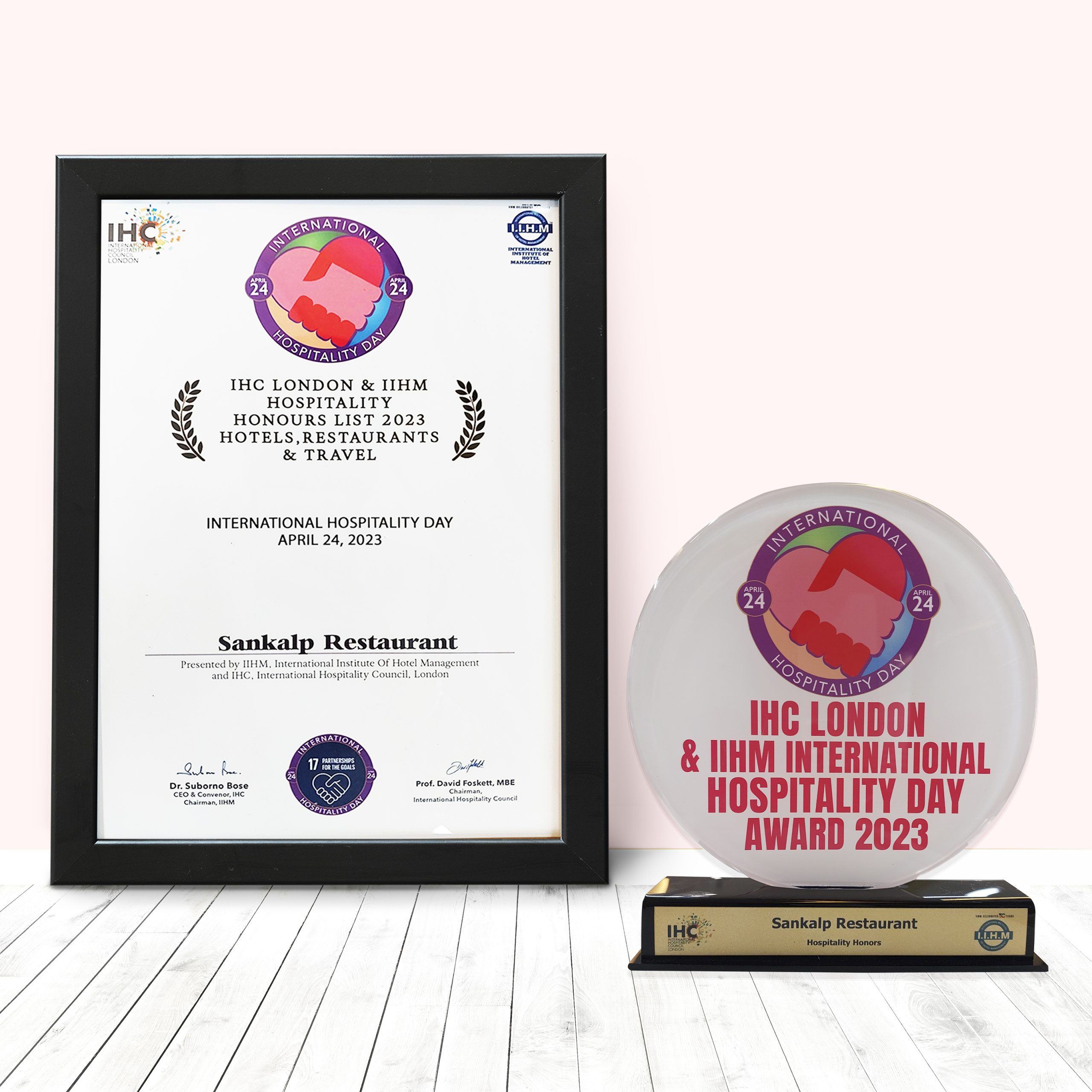 IHC LONDON & IIHM INTERNATIONAL HOSPITALITY DAY 2023 Award